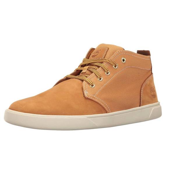 NEW TIMBERLAND men's groveton chukka suede canvas casual shoes in wheat - Picture 1 of 8